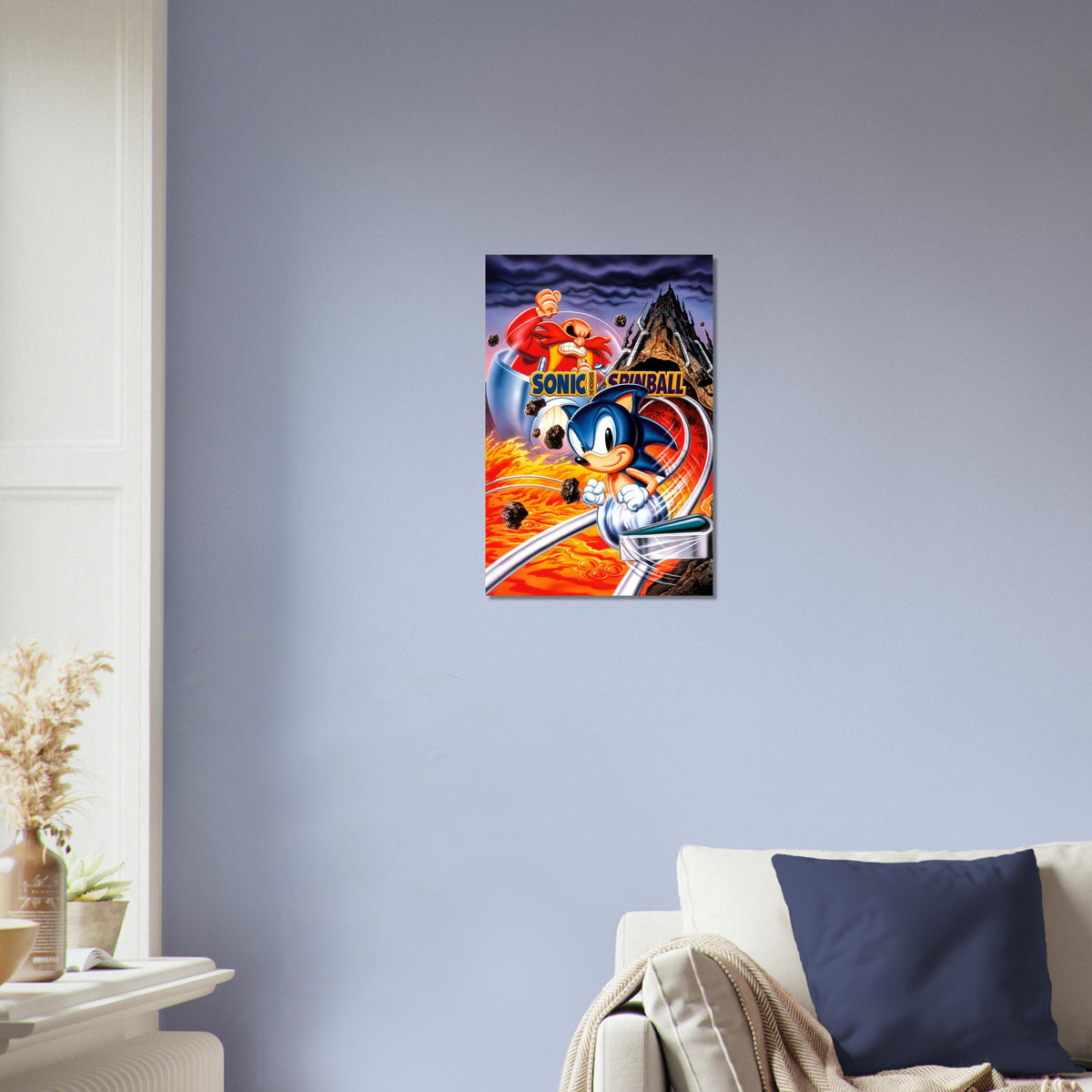 Sonic Spinball Poster – Blue Hedgehog Video Game Art 1993 Wall Art Decor 3