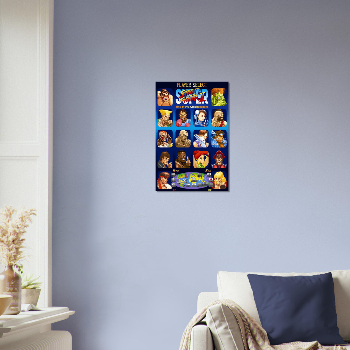 Street Fighter Poster Super Street Fighter II the New Challengers Roster Art 3