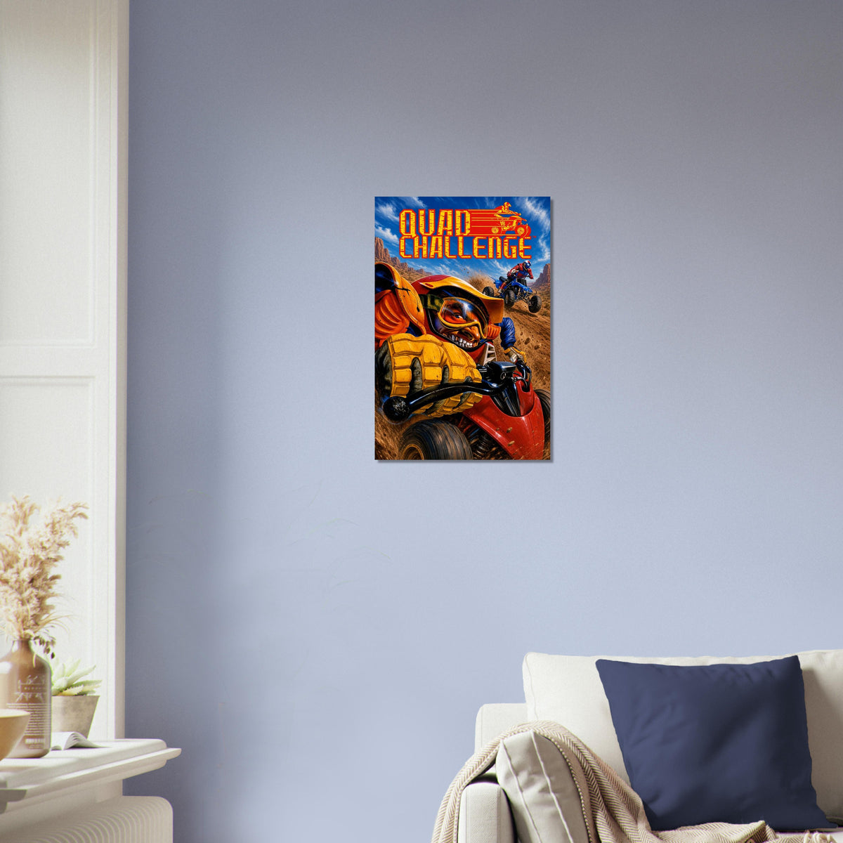 Quad Challenge Poster – Desert ATV Racing Action Art Wall Art Decor 3