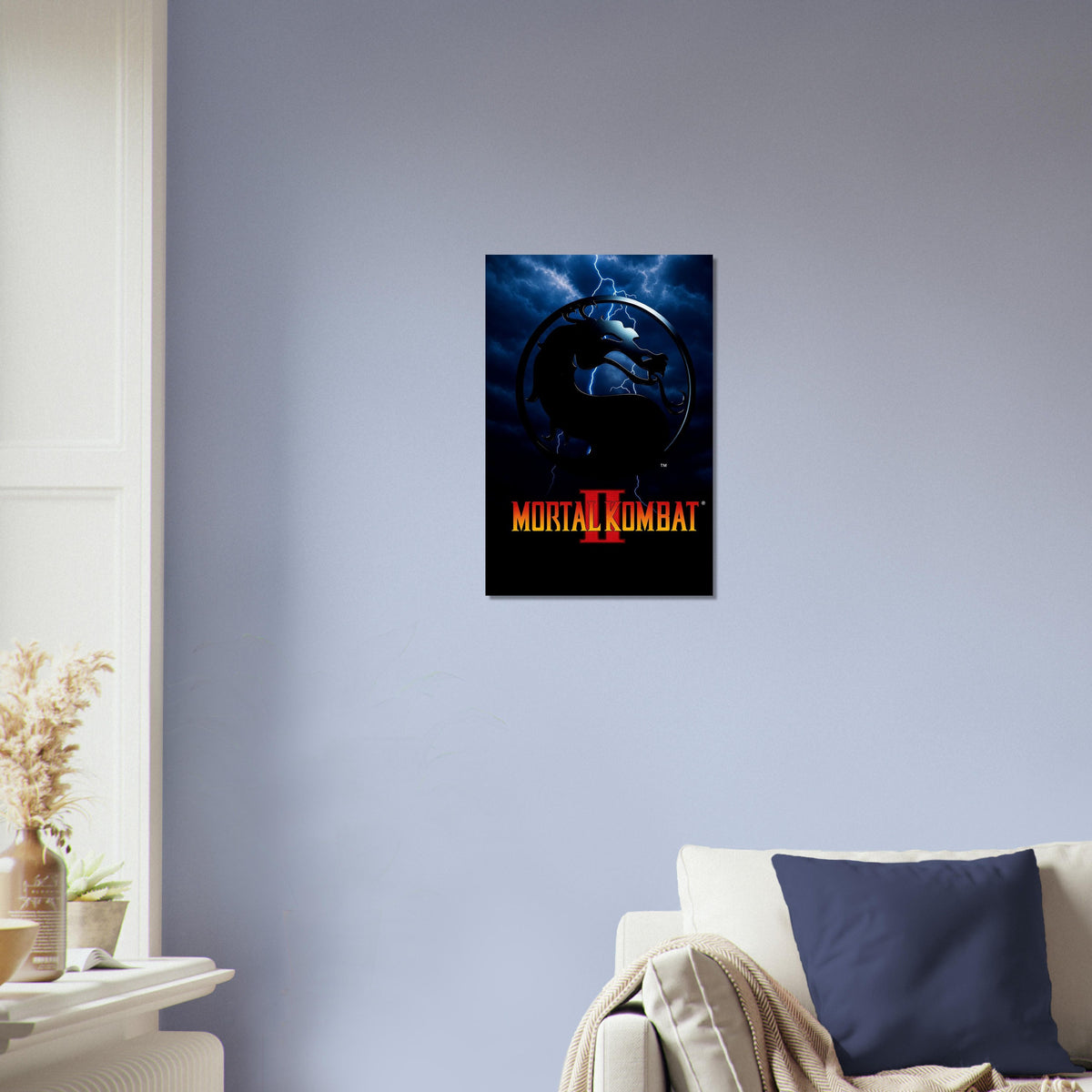 Mortal Kombat II Lightning Dragon Logo Poster – Classic Fighting Game 3