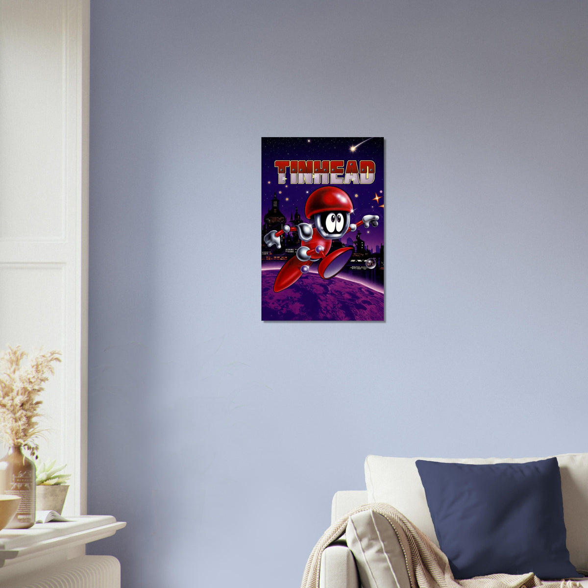 Tinhead Poster - Retro Robot Platformer Game Cover Art Wall Art Decor 3