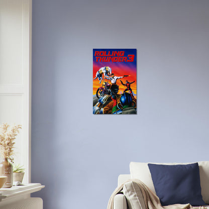 Rolling Thunder 3 Poster – Arcade Action Hero Biker Game Art Wall Art Decor 3