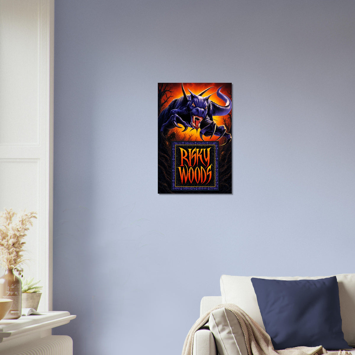 Risky Woods Demon Poster – Dark Fantasy Game Art Print Wall Art Decor 3