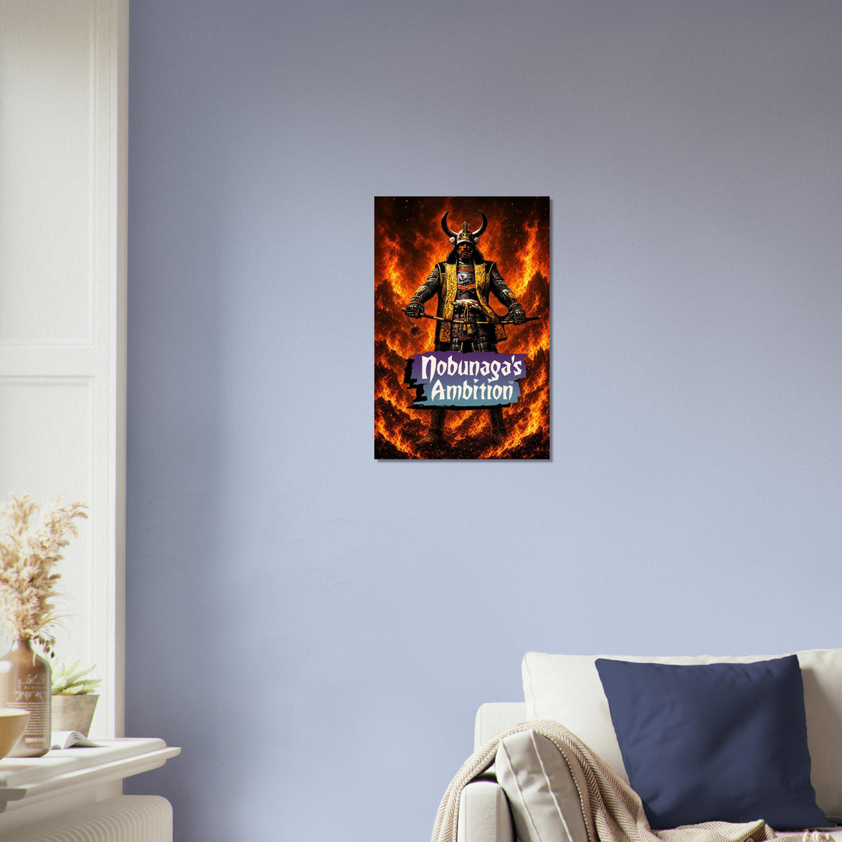 Nobunaga's Ambition Poster – Samurai Warlord with Flaming Bow Wall Art Decor 3