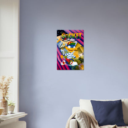Socket Poster - Rocket Duck Platformer Retro Game Art Wall Art Decor 3