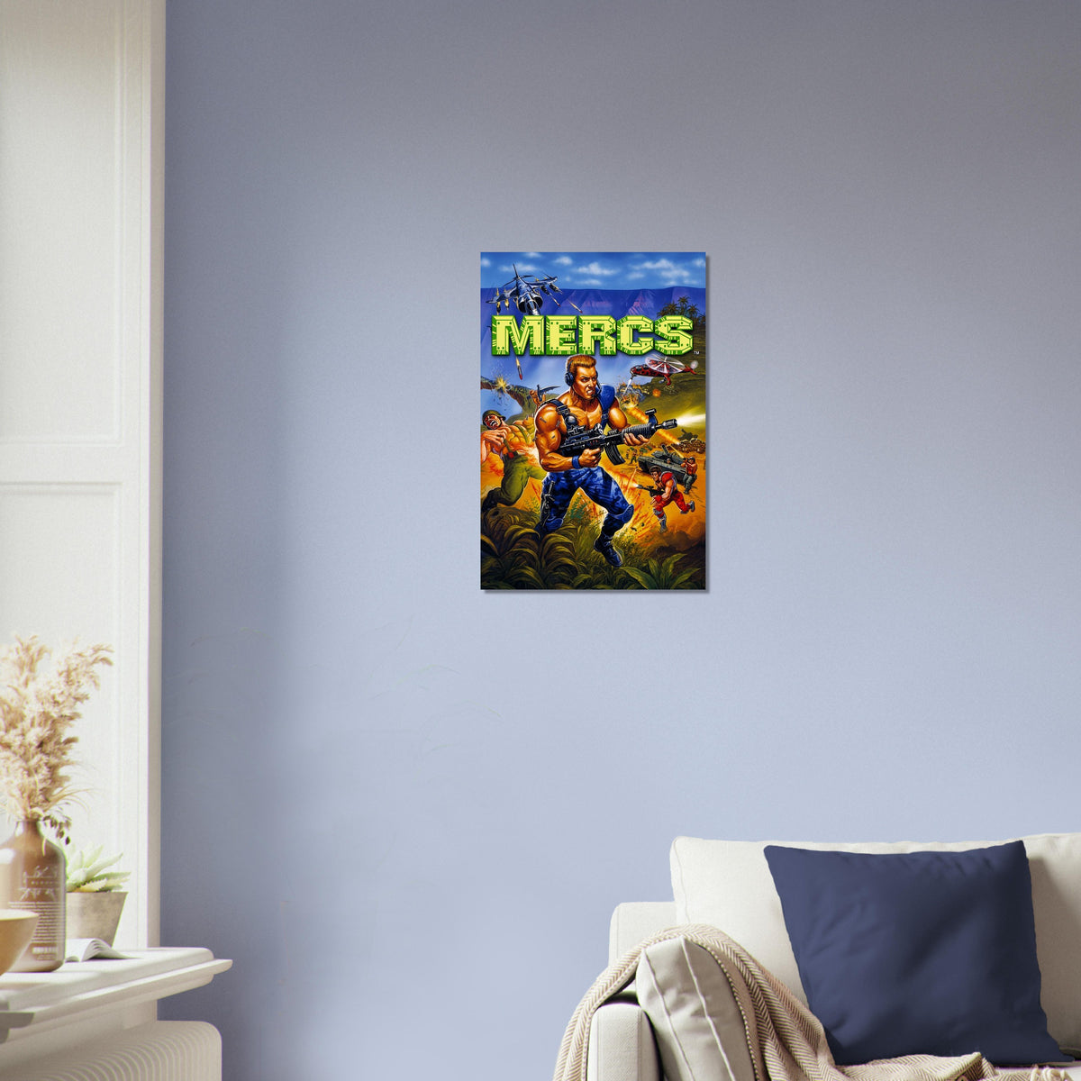 Mercs Poster - Commando Action Hero Retro Game Cover Art Wall Art Decor 3