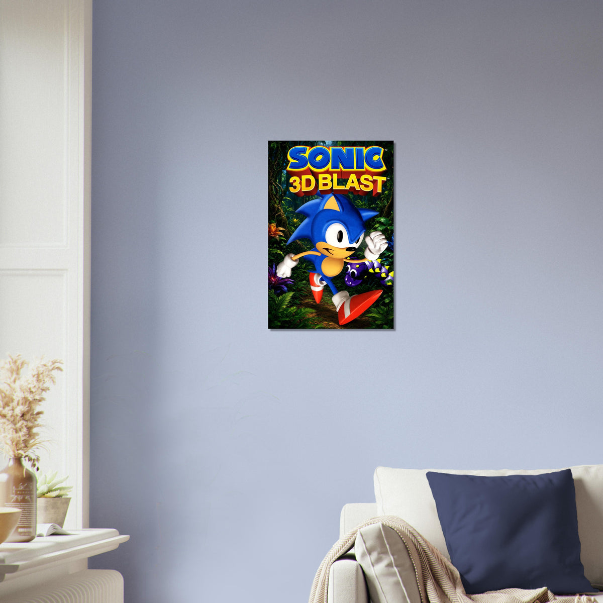 Sonic 3D Blast Poster – Blue Hedgehog Video Game Art Wall Art Decor 3