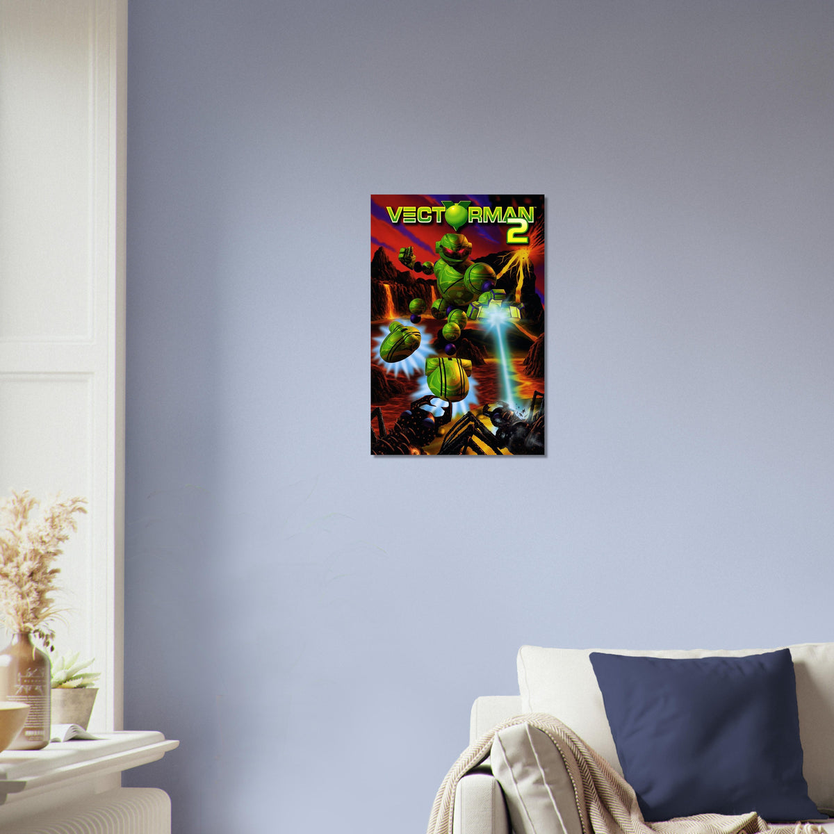 Vectorman 2 Retro Video Game Poster – Green Robot Warrior Action Wall Art Decor 3