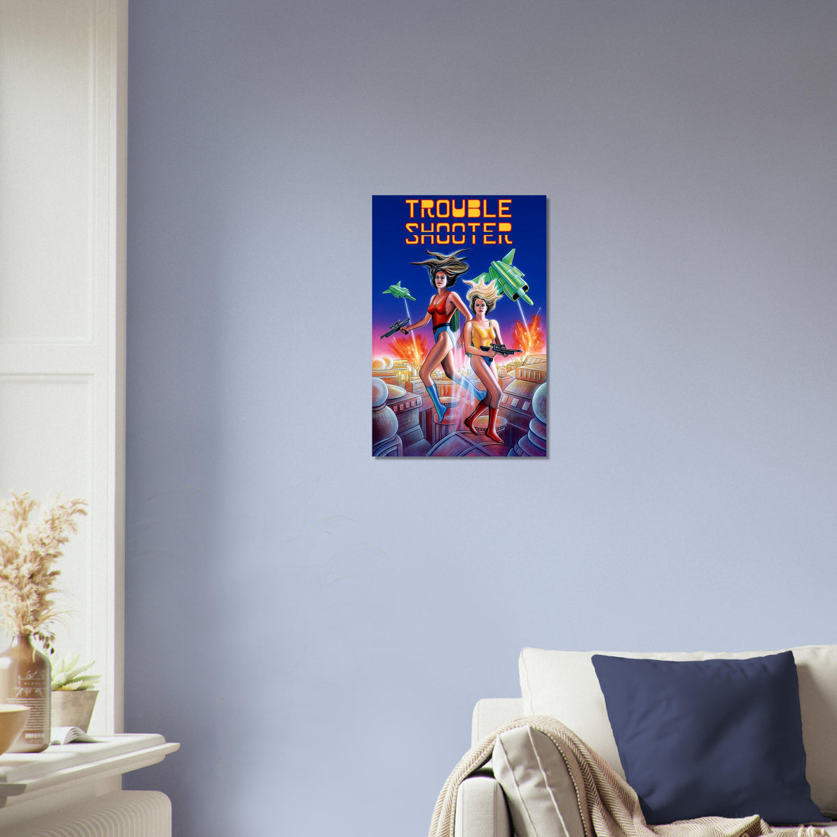 Trouble Shooter Poster – Retro Arcade Action Game Cover Art Wall Art Decor 3