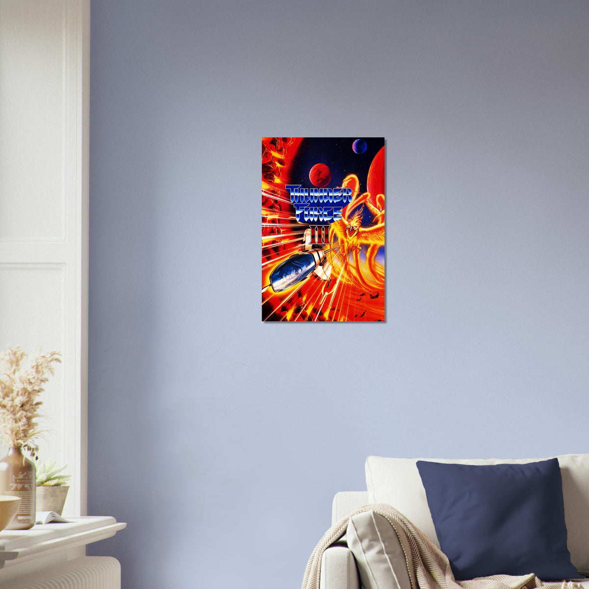 Thunder Force III Poster – Retro Arcade Fire Phoenix Space Battle Wall Art Decor 3