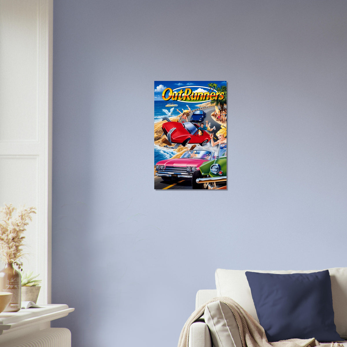 OutRunners Arcade Racing Poster – Retro Beach Cars Action Art Wall Art Decor 3