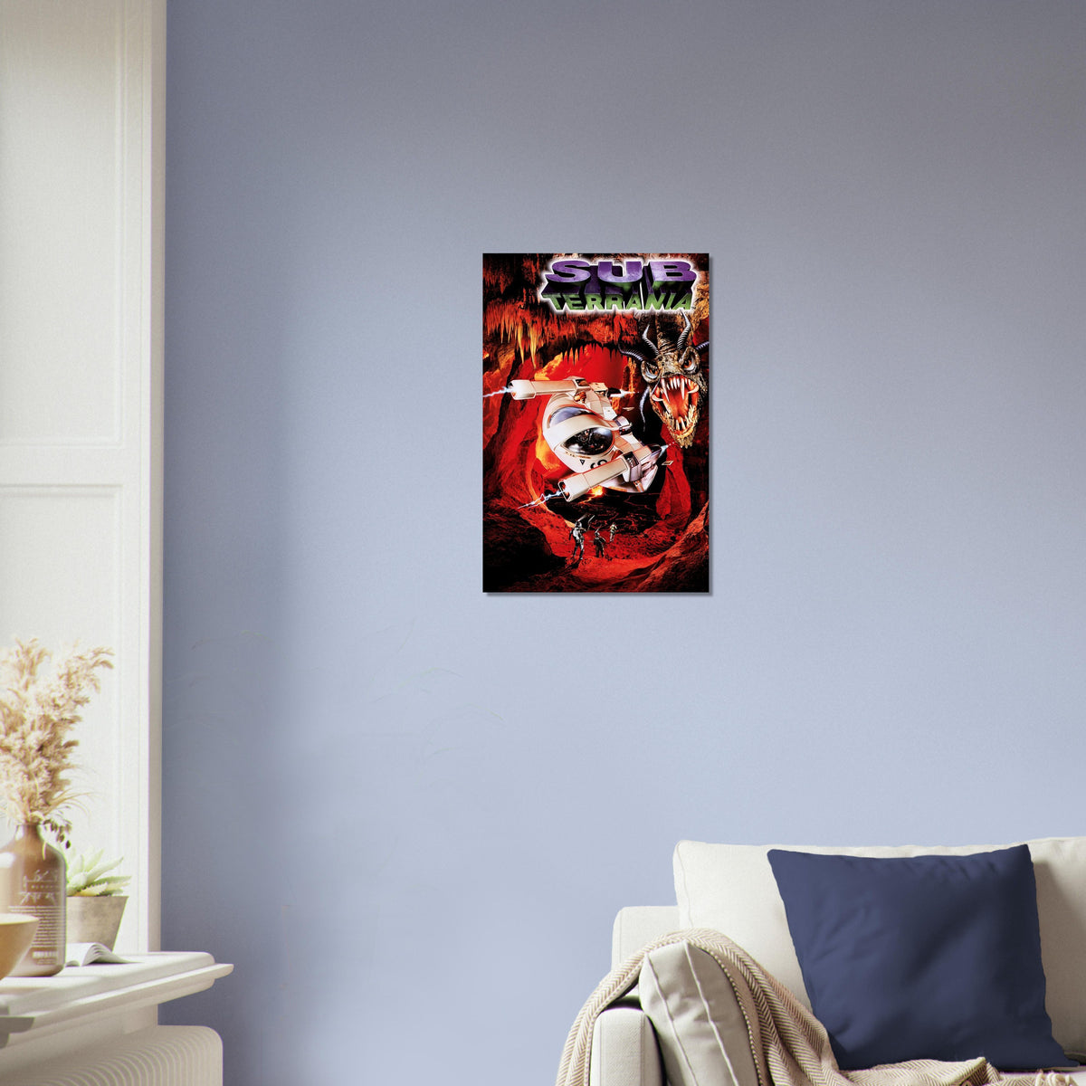 Sub-Terrania Poster - Sci-Fi Cavern Shooter Game Art Wall Art Decor 3