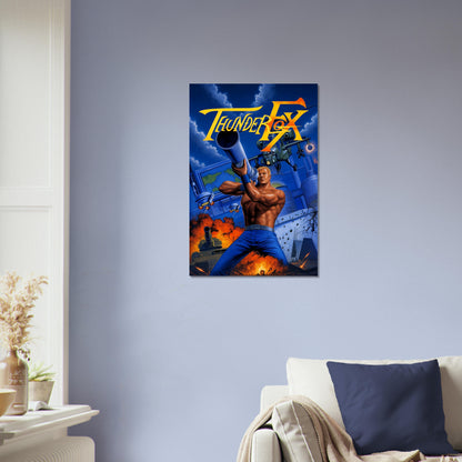 Thunder Fox Arcade Game Poster – Muscular Hero Action 1990 Wall Art Decor 4