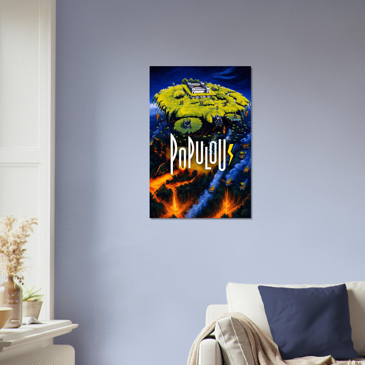 Populous Poster - Floating Island Castle God Game Art Wall Art Decor 4