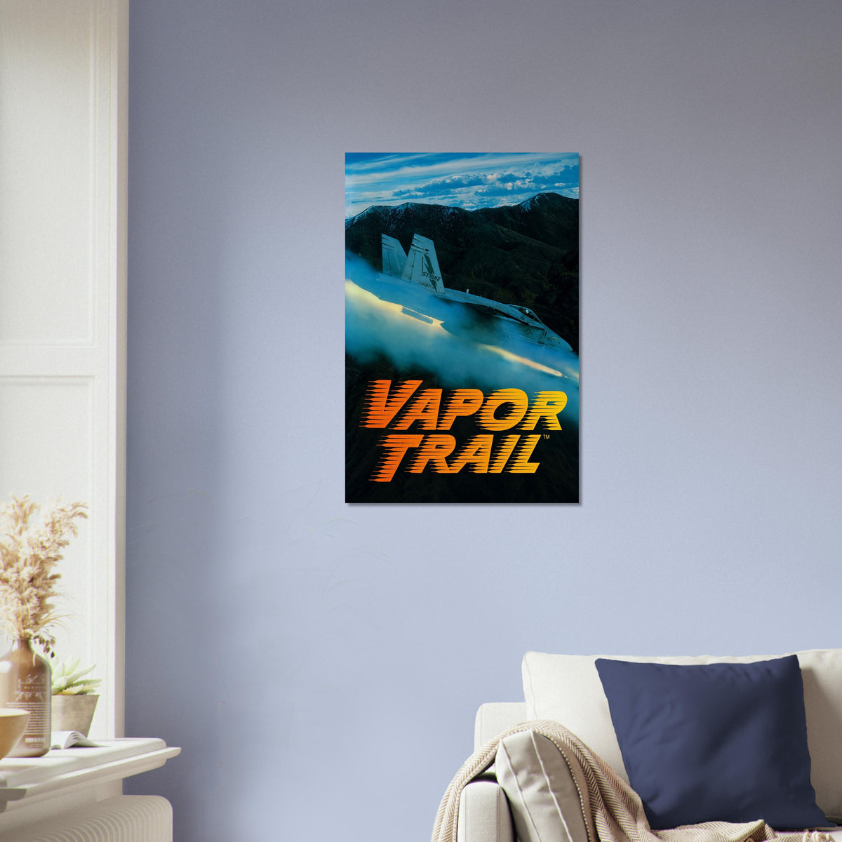 Vapor Trail Fighter Jet Poster – Retro Action Flight Game Art Wall Art Decor 4