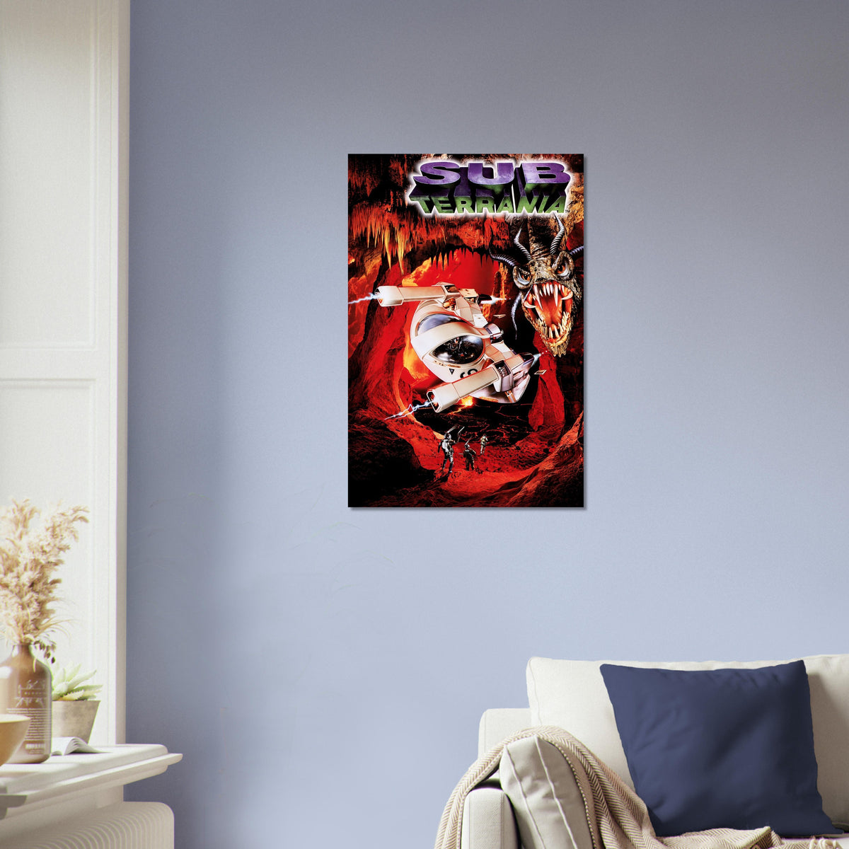 Sub-Terrania Poster - Sci-Fi Cavern Shooter Game Art Wall Art Decor 4