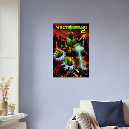 Vectorman 2 Retro Video Game Poster – Green Robot Warrior Action Wall Art Decor 4