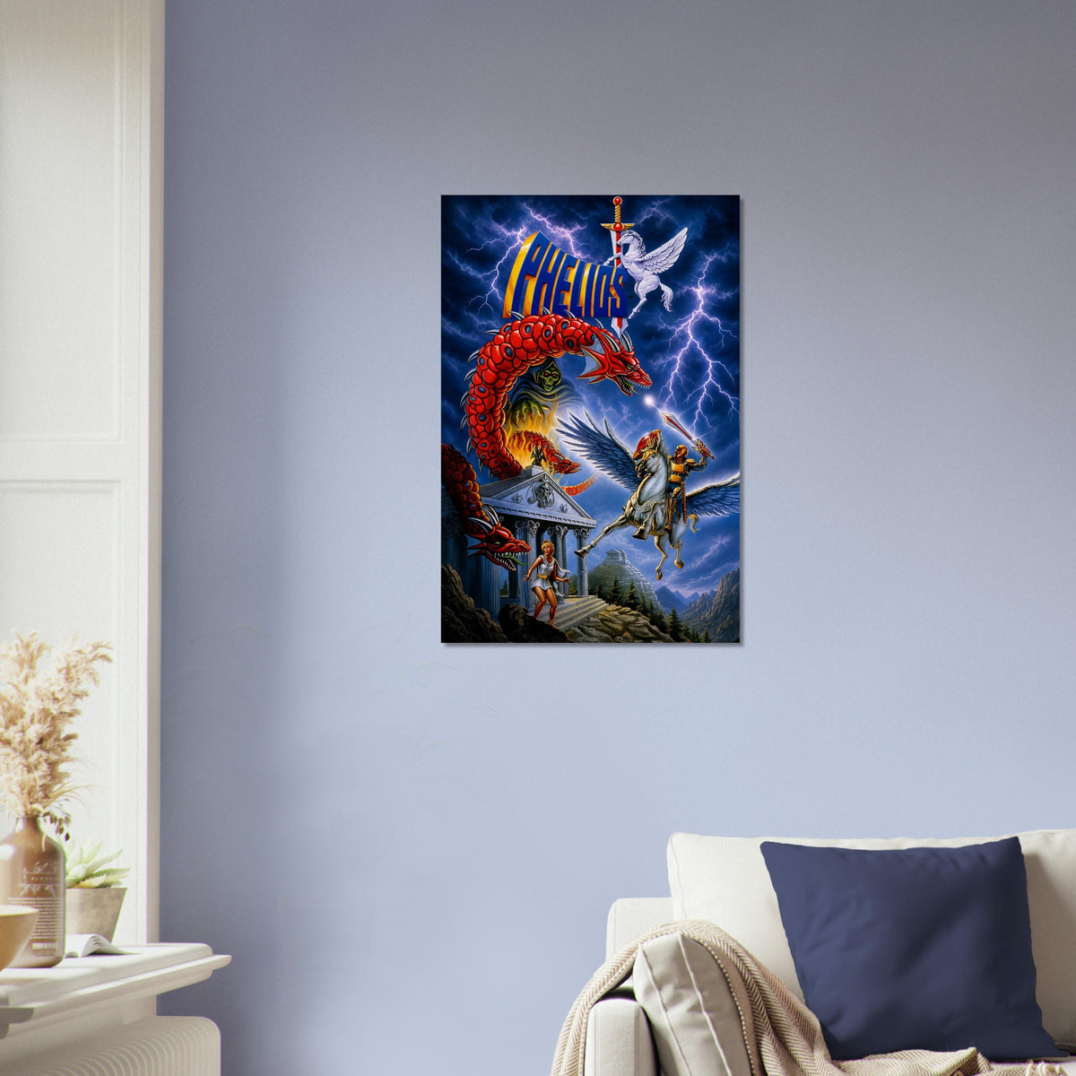 Phelios Poster - Winged Warrior Greek Myth Retro Game Art Wall Art Decor 4
