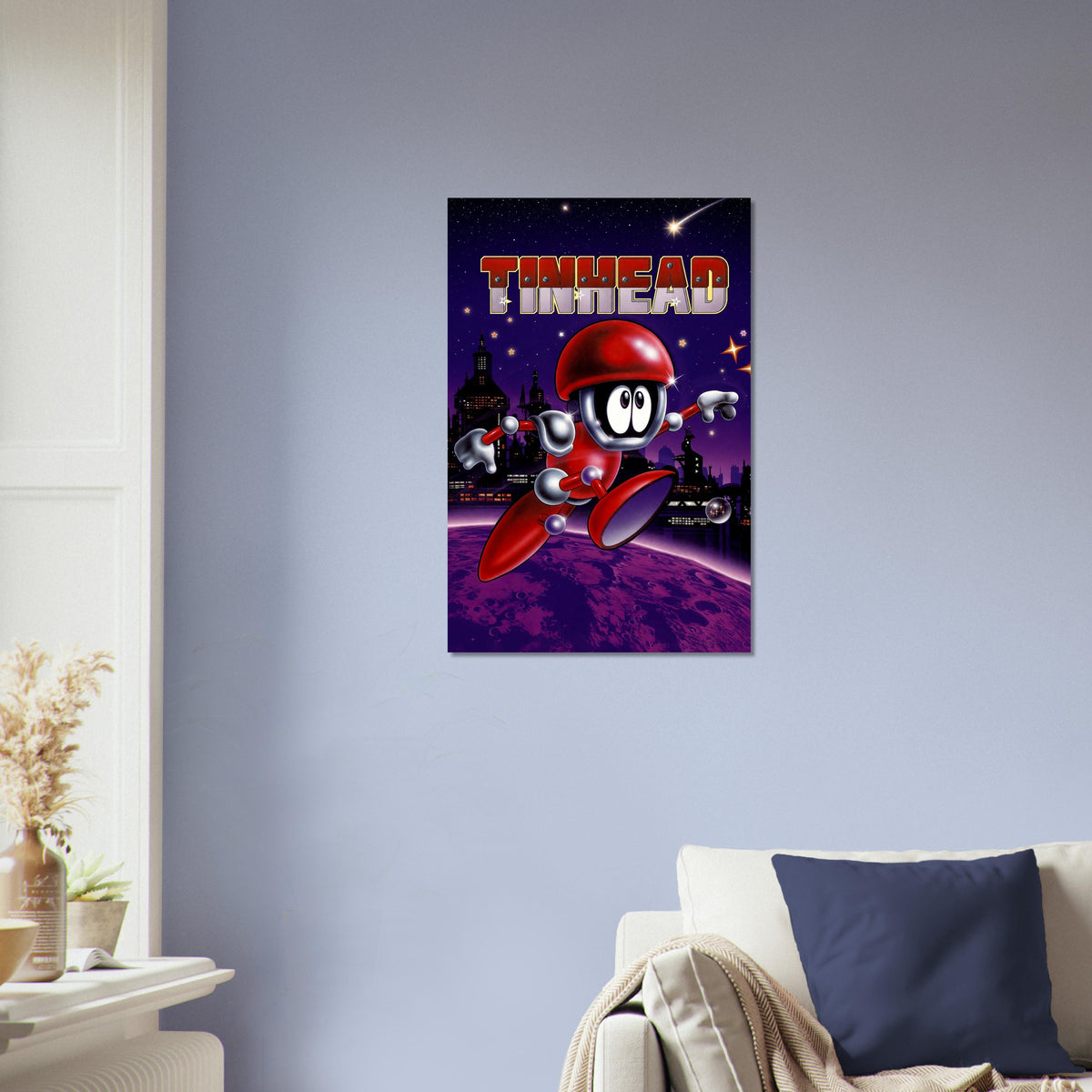 Tinhead Poster - Retro Robot Platformer Game Cover Art Wall Art Decor 4