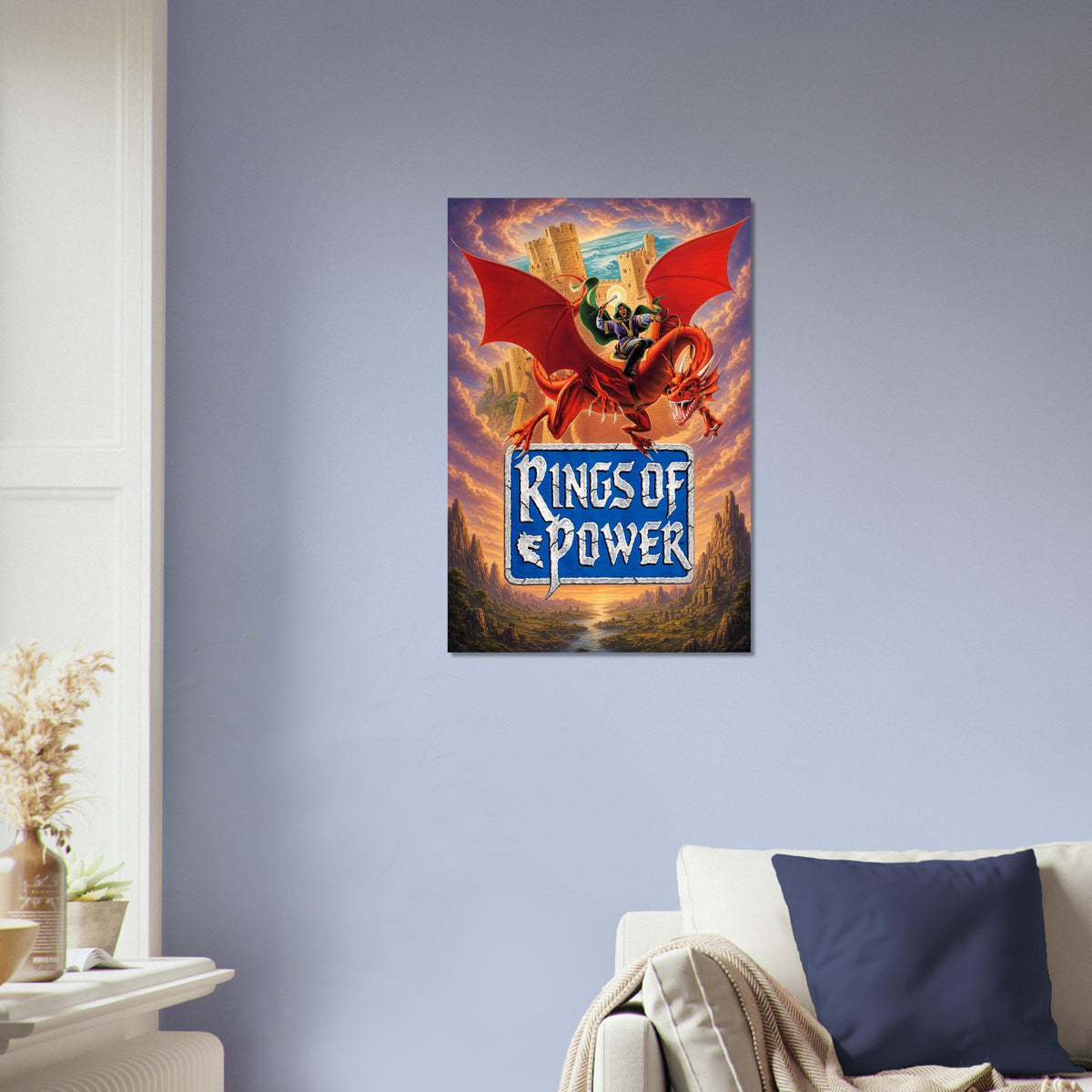 Rings of Power Poster - Dragon Rider Epic Fantasy RPG Art Wall Art Decor 4