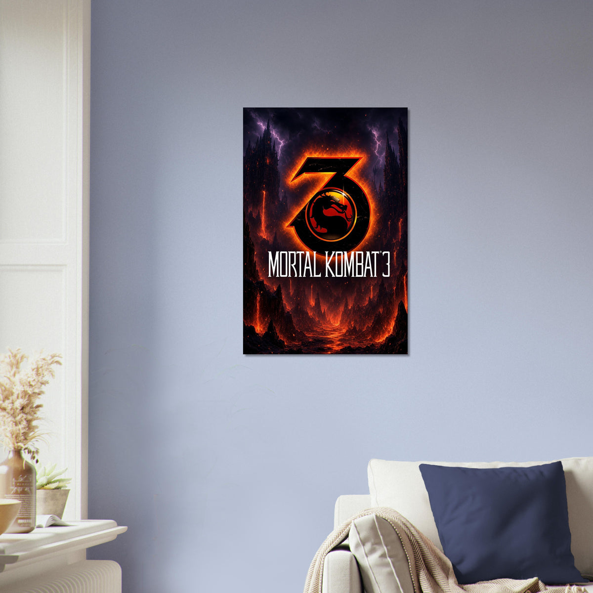 Mortal Kombat 3 Fighting Game Poster – Dragon Logo Wall Art Decor 4