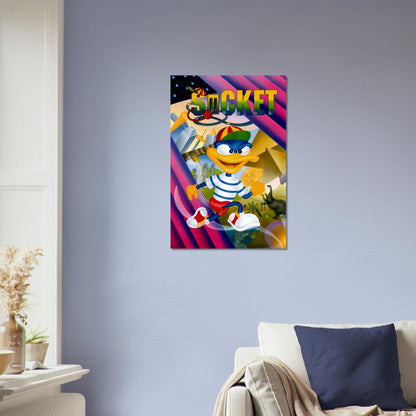 Socket Poster - Rocket Duck Platformer Retro Game Art Wall Art Decor 4