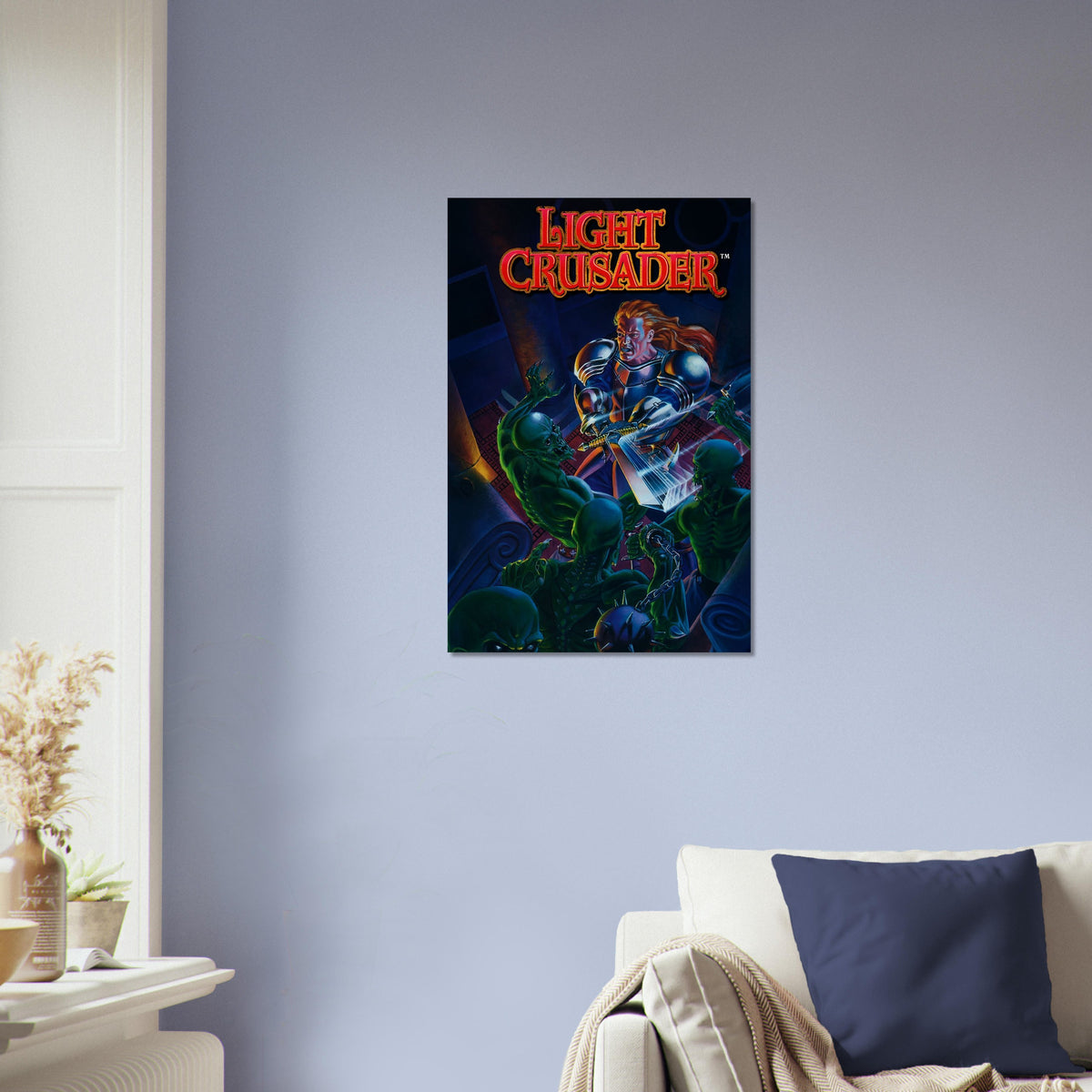 Light Crusader Poster – Armored Hero Battle Fantasy Art Wall Art Decor 4