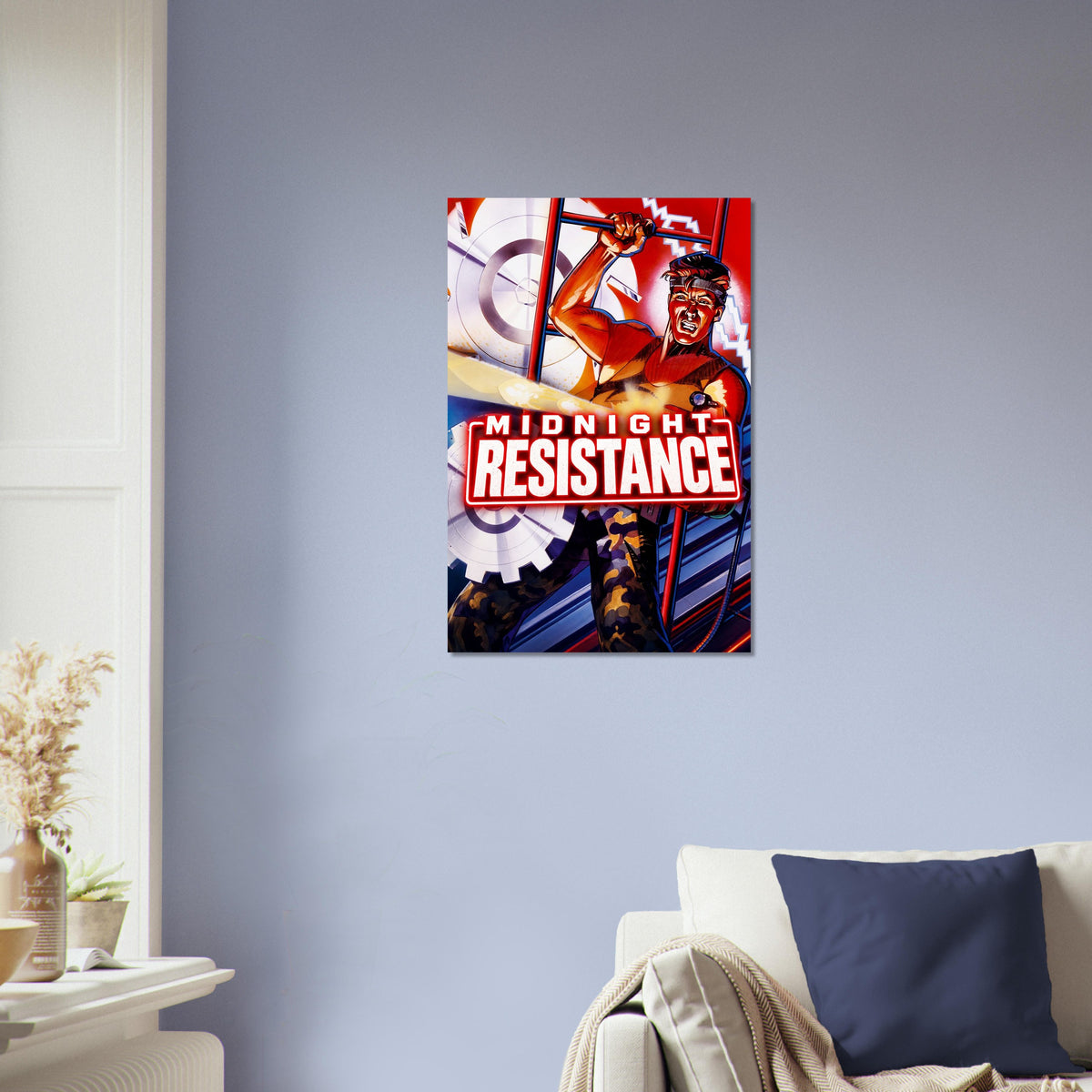 Midnight Resistance Poster – Red Rebel Fighter Retro Game Art Wall Art Decor 4