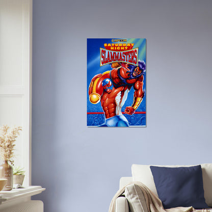 Saturday Night Slammasters Arcade Game Poster – Red Wrestling Champion 4