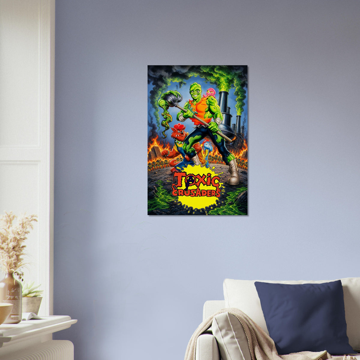 Toxic Crusaders Poster – Retro Action Hero Green Warrior Art Wall Art Decor 4