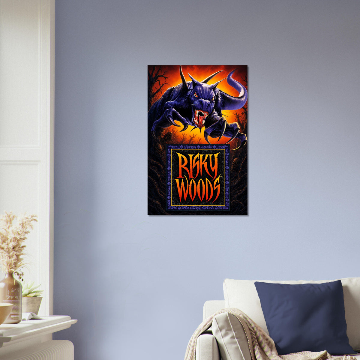 Risky Woods Demon Poster – Dark Fantasy Game Art Print Wall Art Decor 4