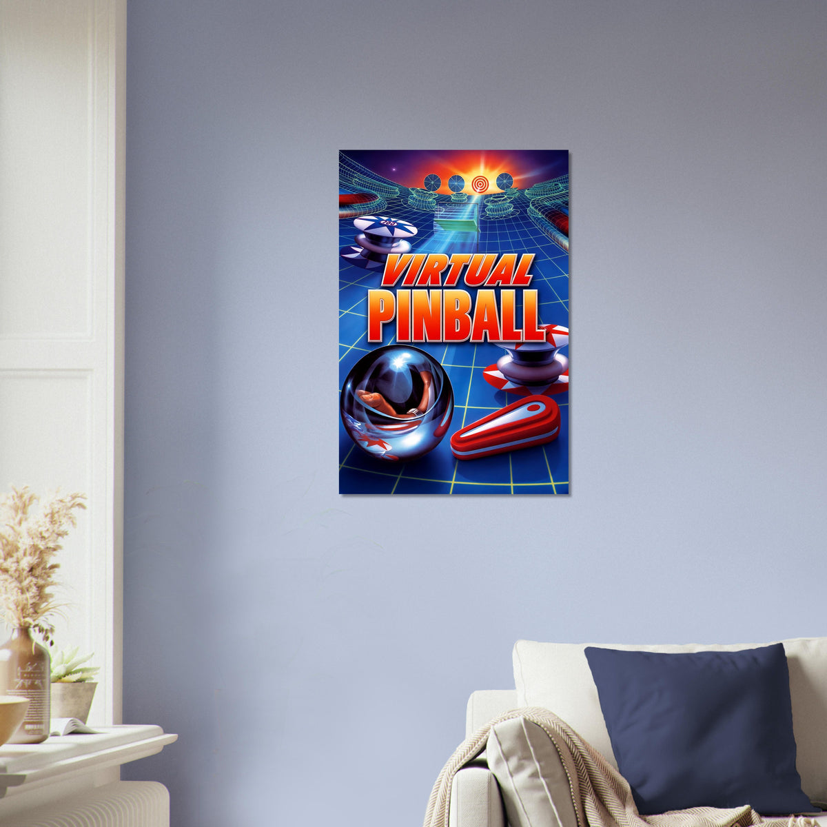 Virtual Pinball Poster – Retro Arcade Game Art Print Wall Art Decor 4
