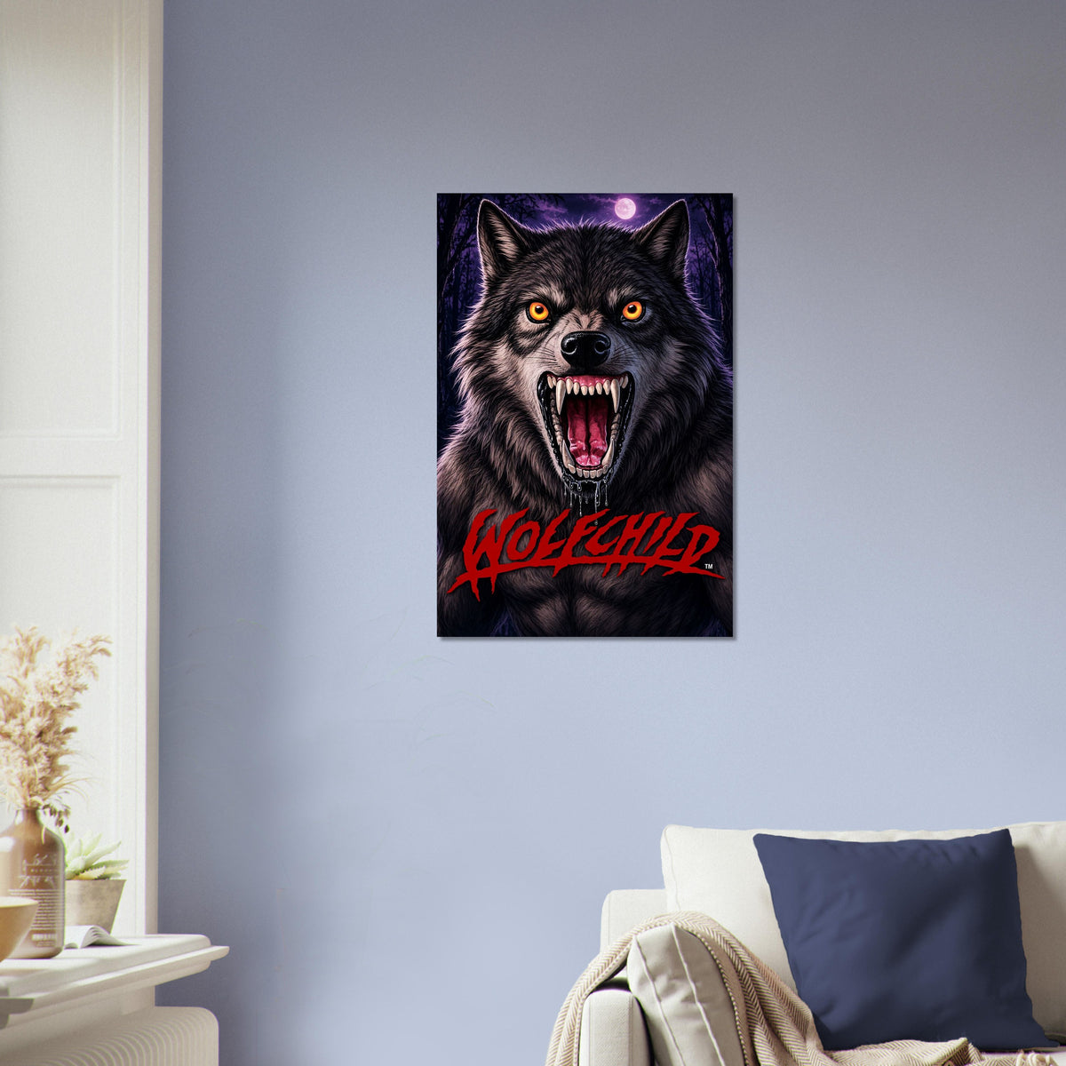 Wolfchild Poster – Fierce Wolf Horror Art Retro Gaming Wall Art Decor 4