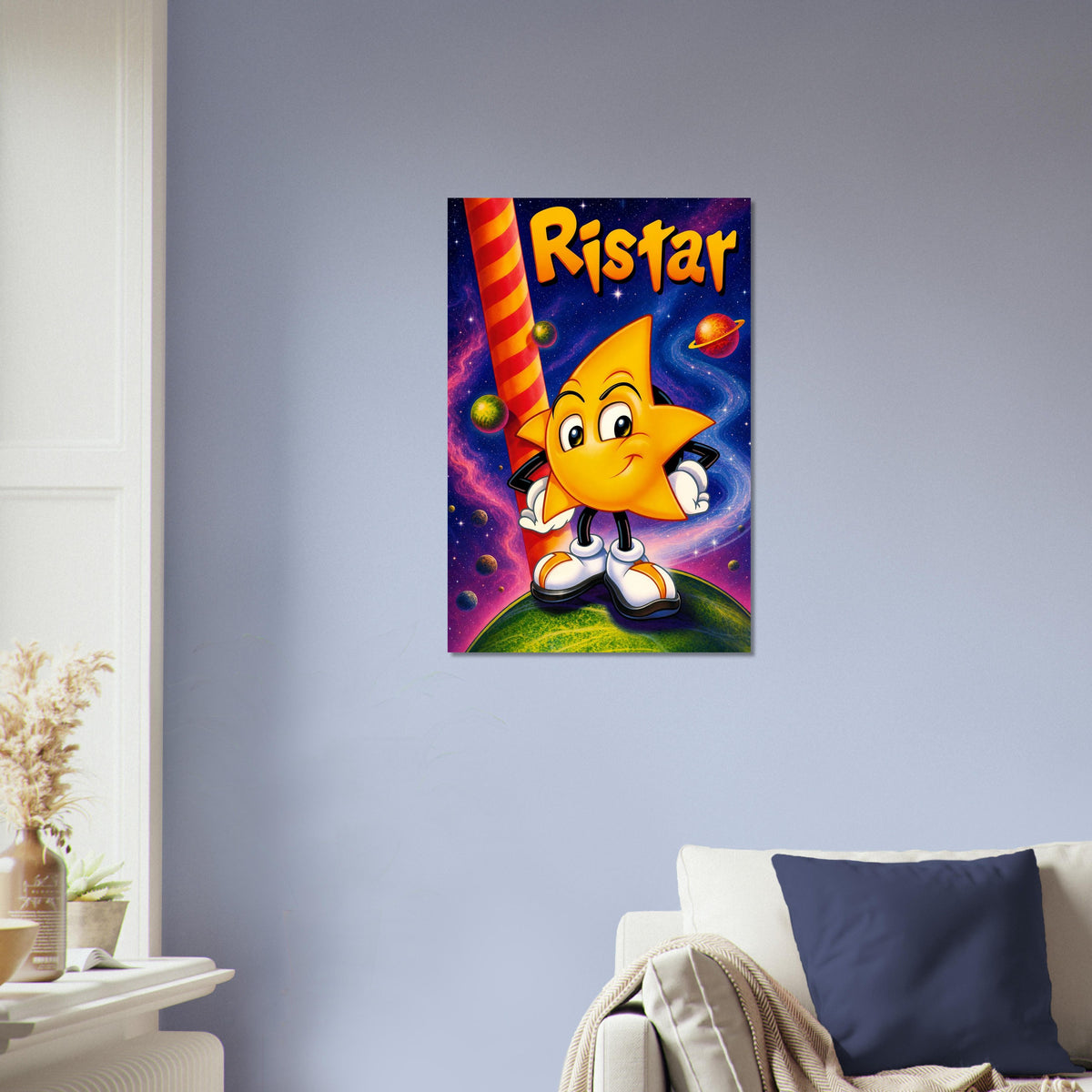 Ristar Yellow Star Character Poster – Retro Video Game Art Wall Art Decor 4
