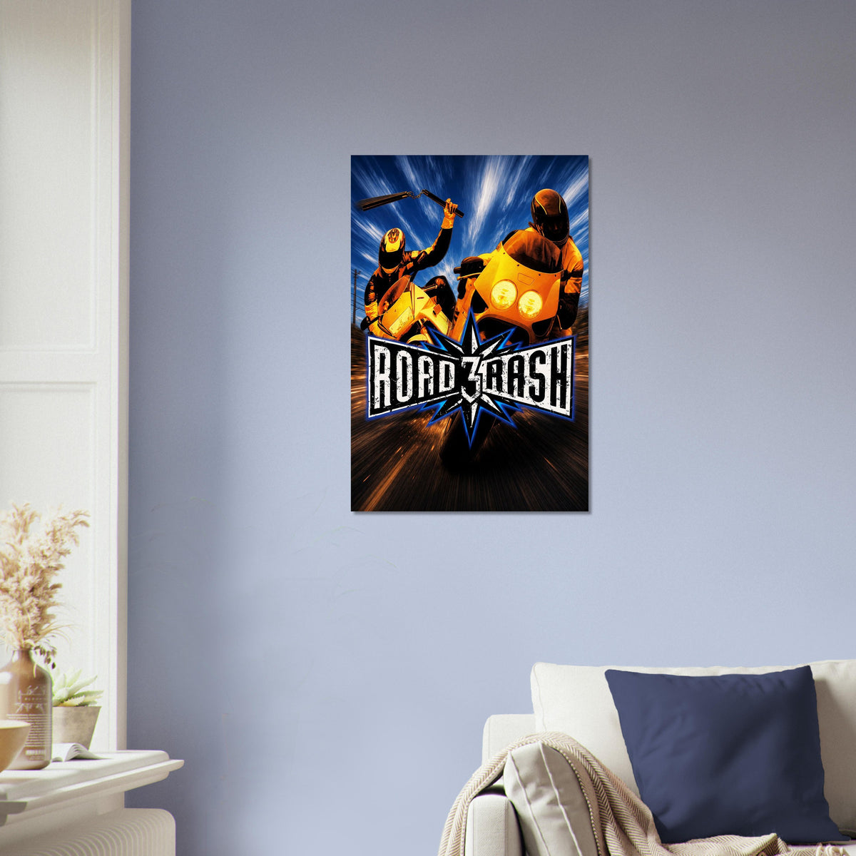 Road Crash Motorcycle Poster – Action Bike Racing 80s Art Wall Art Decor 4
