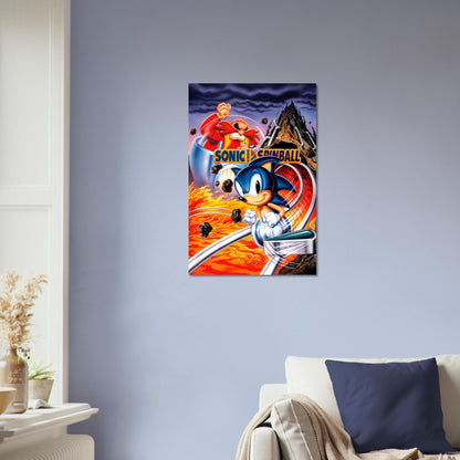 Sonic Spinball Poster – Blue Hedgehog Video Game Art 1993 Wall Art Decor 4