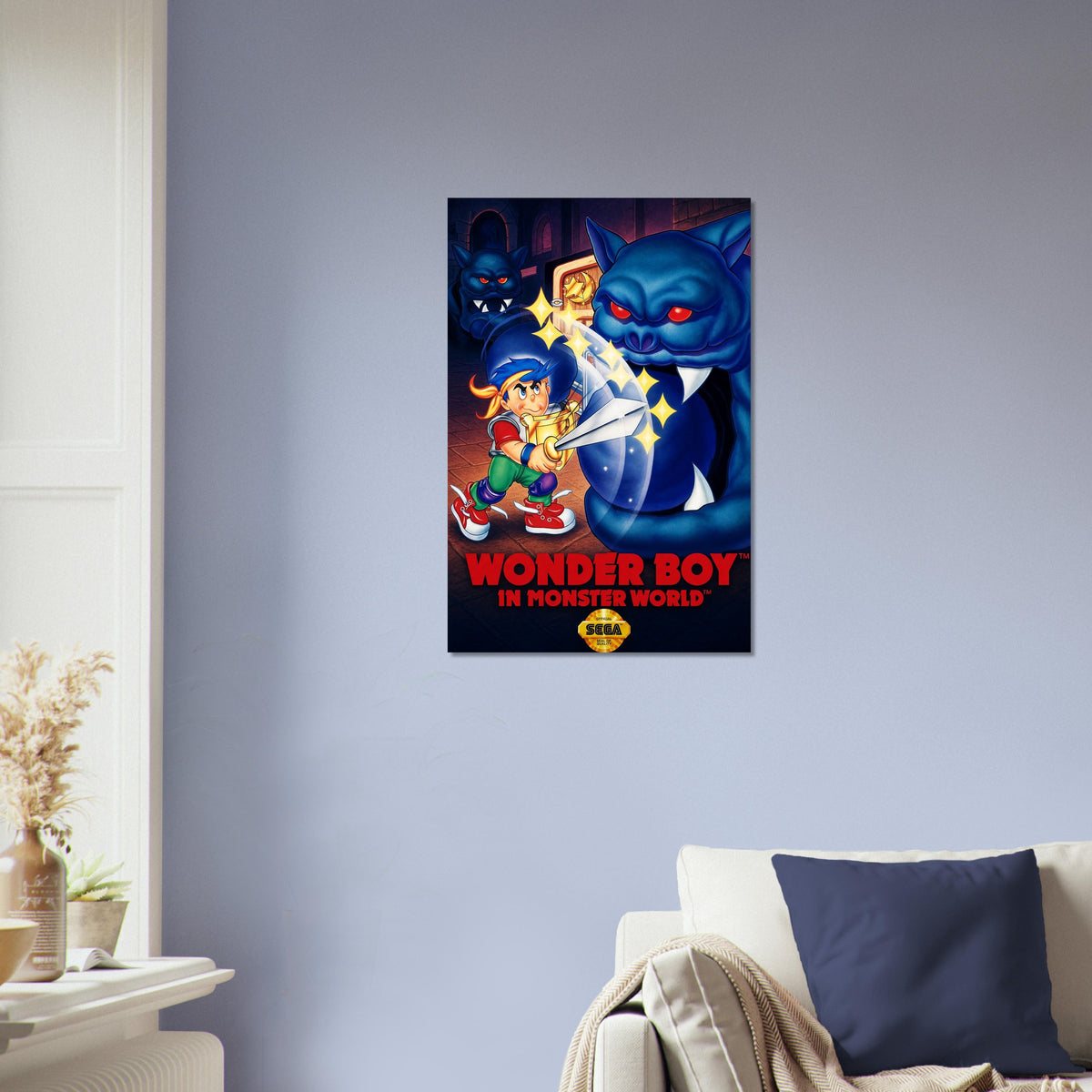 Wonder Boy In Monster World Poster – Retro Video Game Hero Adventure 4