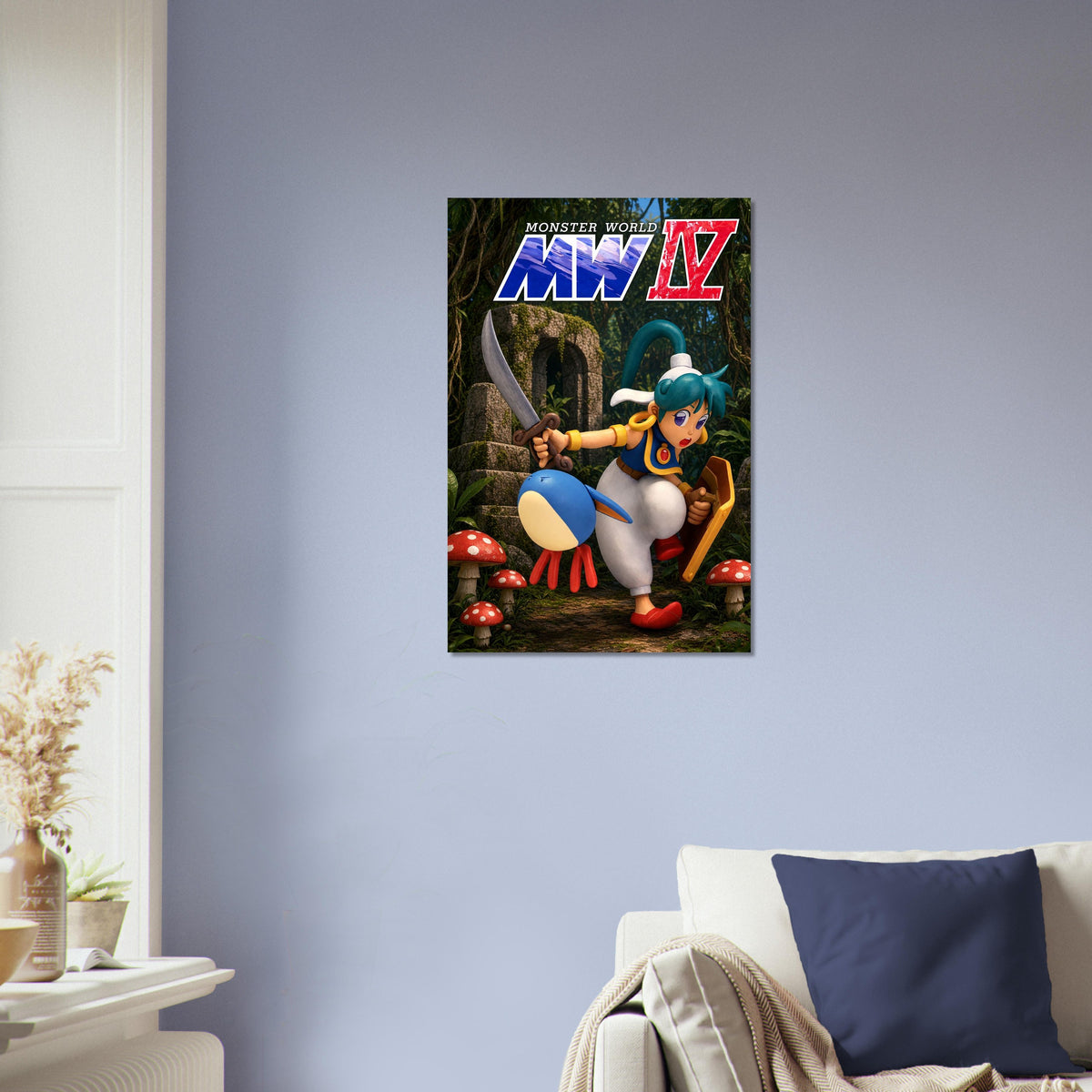 Monster World Z Poster – Adventure Hero with Sword Game Art Wall Art Decor 4