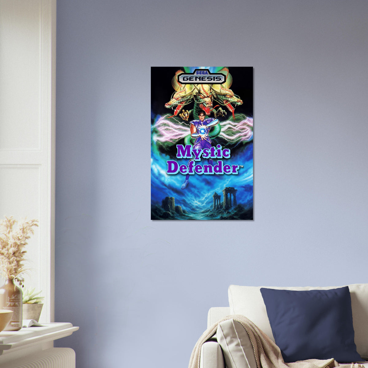 Mystic Defender Poster – Fantasy Hero Dragon Battle Video Game Art 4