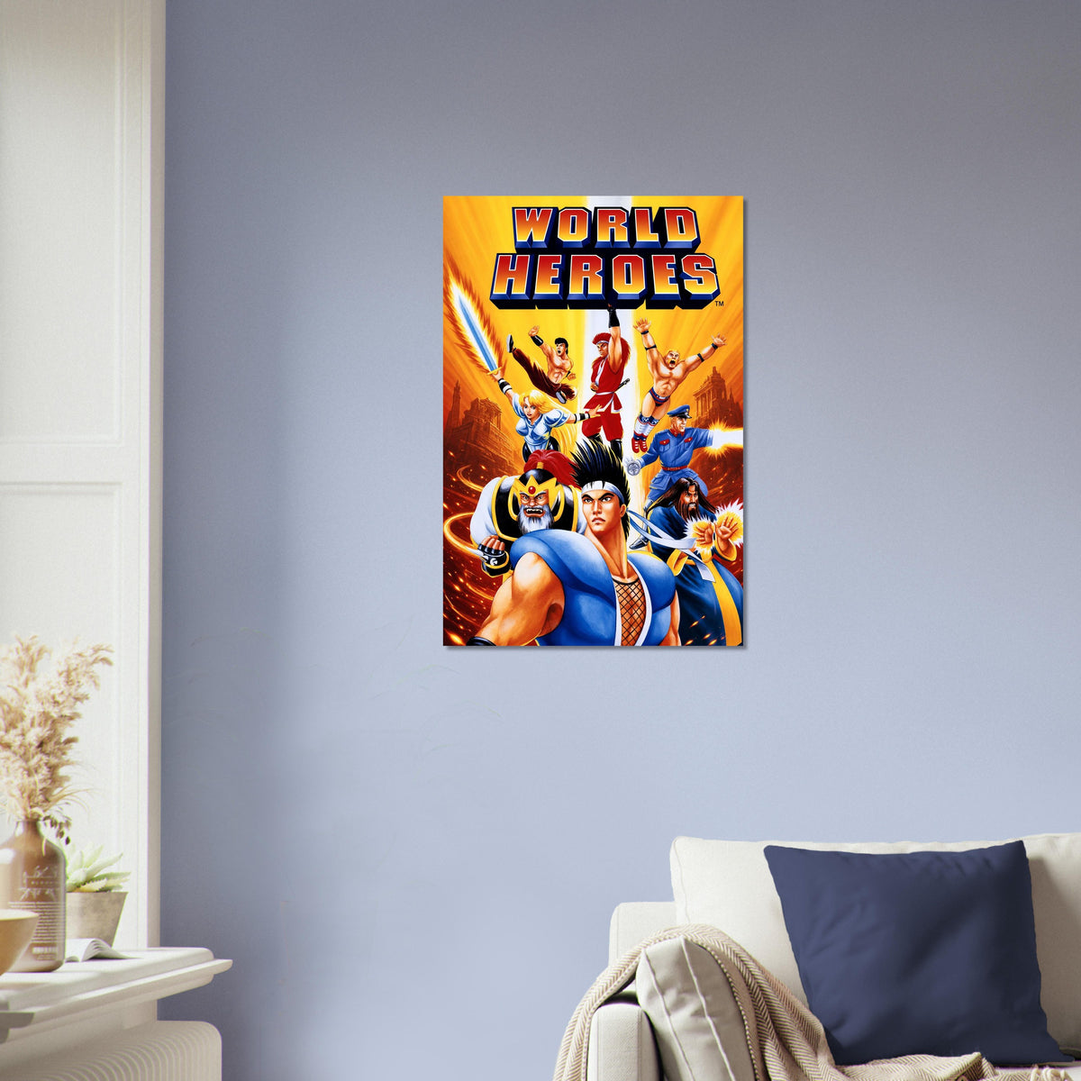 World Heroes Arcade Game Poster – Retro Fighting Game Art Wall Art Decor 4