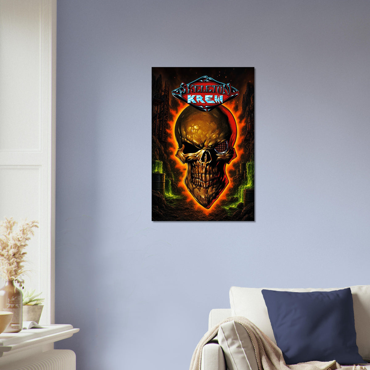 Skeleton Krew Poster - Golden Skull Fire Horror Retro Game Art Wall Art 4