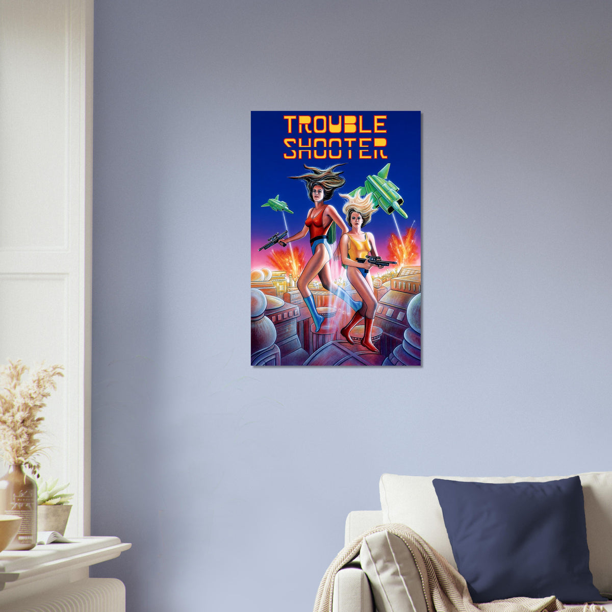 Trouble Shooter Poster – Retro Arcade Action Game Cover Art Wall Art Decor 4