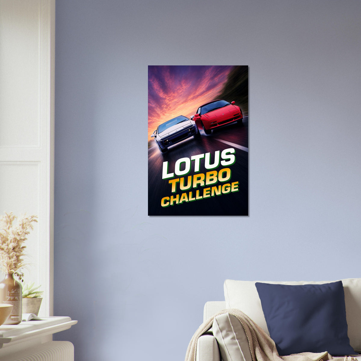 Lotus Turbo Challenge Poster – Racing Sports Cars Action Art Wall Art Decor 4