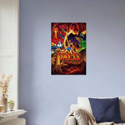 Valis Fantasy Warrior Poster – Golden Sword & Demon Wings Art Wall Art Decor 4
