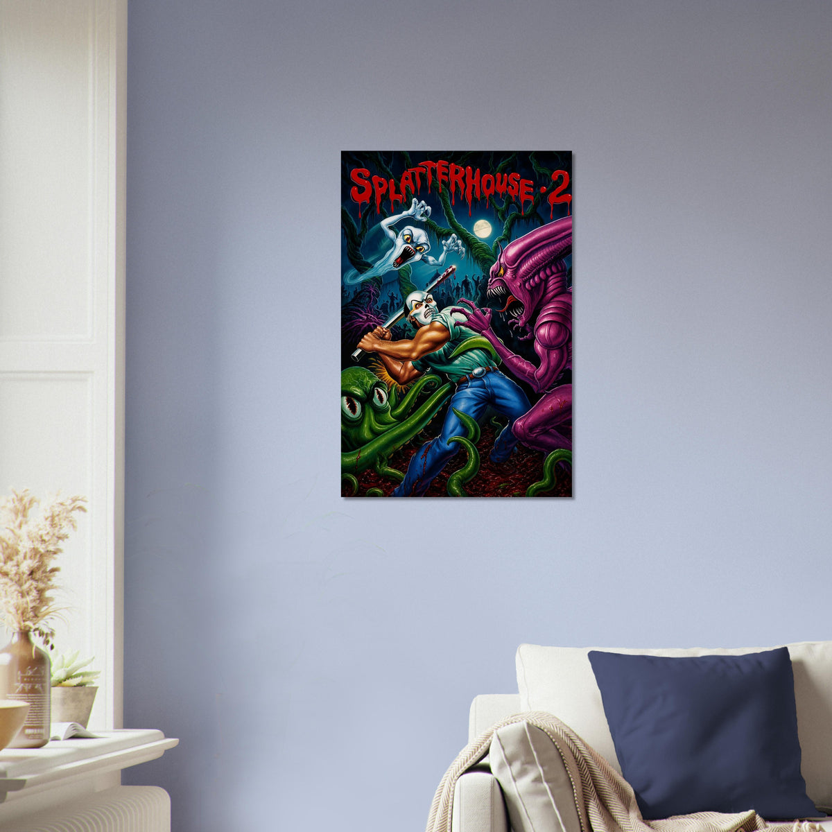 Splatterhouse 2 Poster – Zombie Warrior Battle Monster Art Wall Art Decor 4