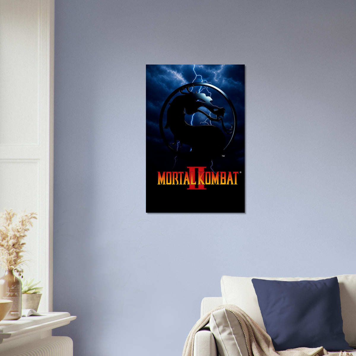 Mortal Kombat II Lightning Dragon Logo Poster – Classic Fighting Game 4