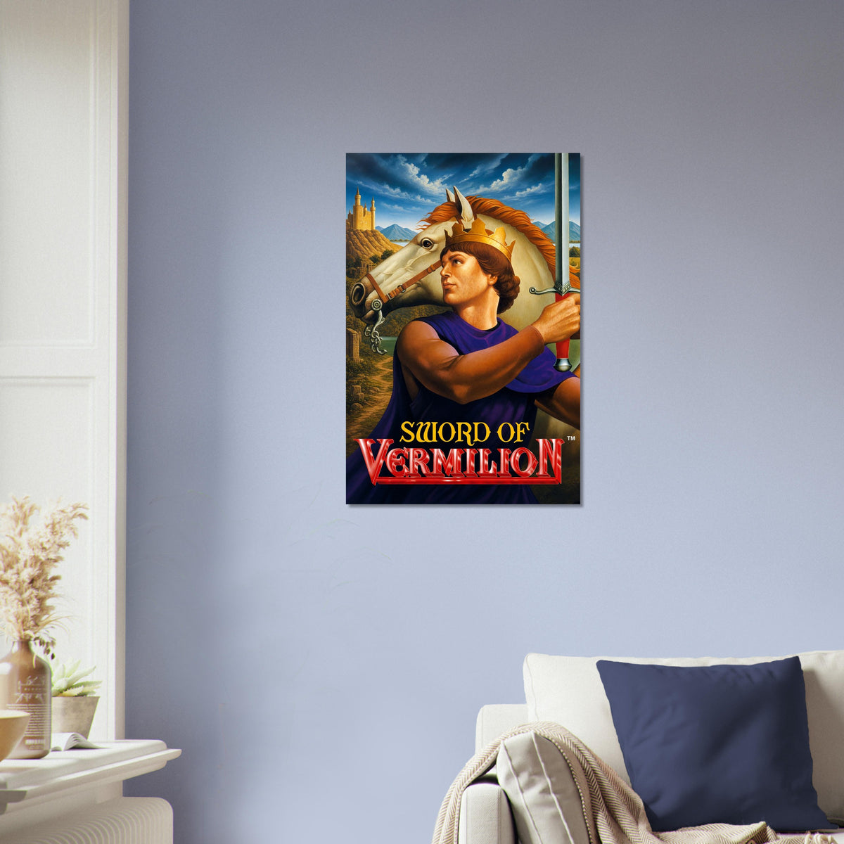 Sword of Vermilion Poster – Medieval Knight with Horse Fantasy Art 4
