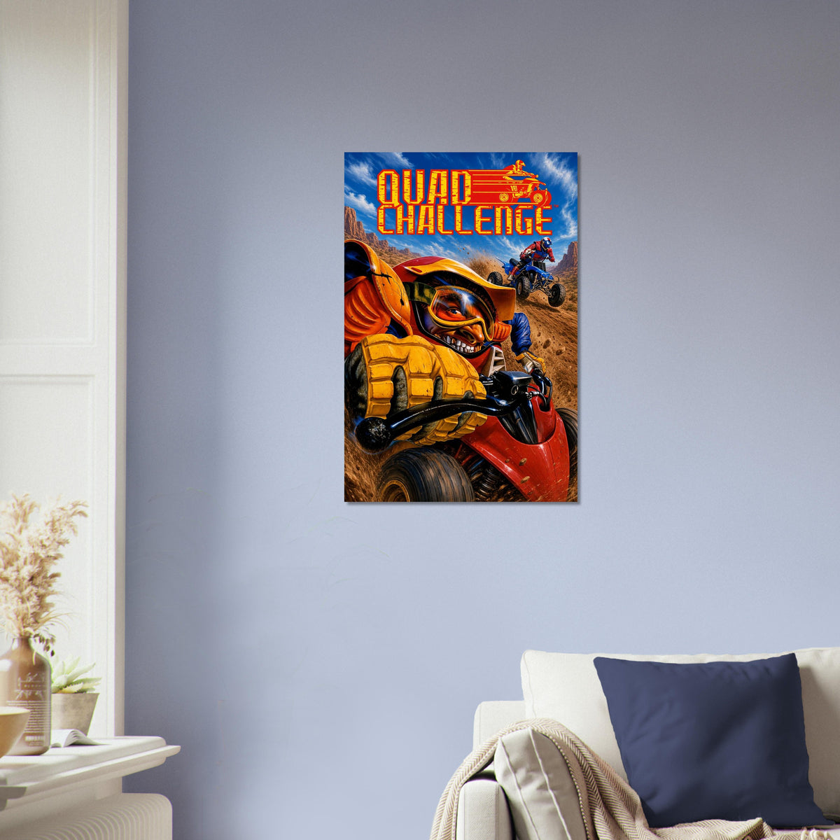 Quad Challenge Poster – Desert ATV Racing Action Art Wall Art Decor 4