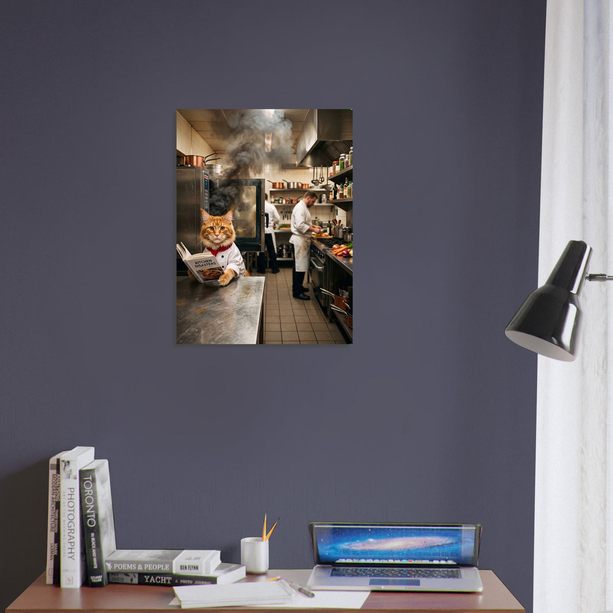 Funny Chef Cat Poster – Kitchen Disaster Culinary Chaos, Kitchen Wall Art 4
