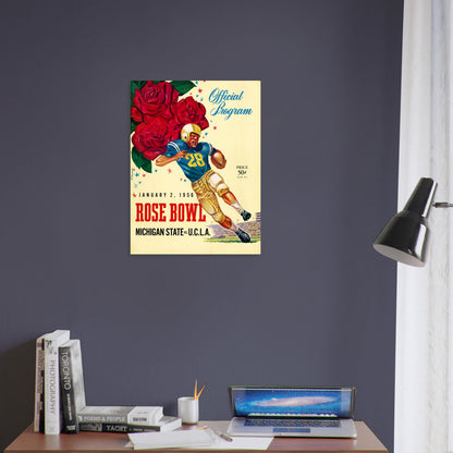 1956 Rose Bowl Football Poster – Michigan State vs UCLA Game Program 4